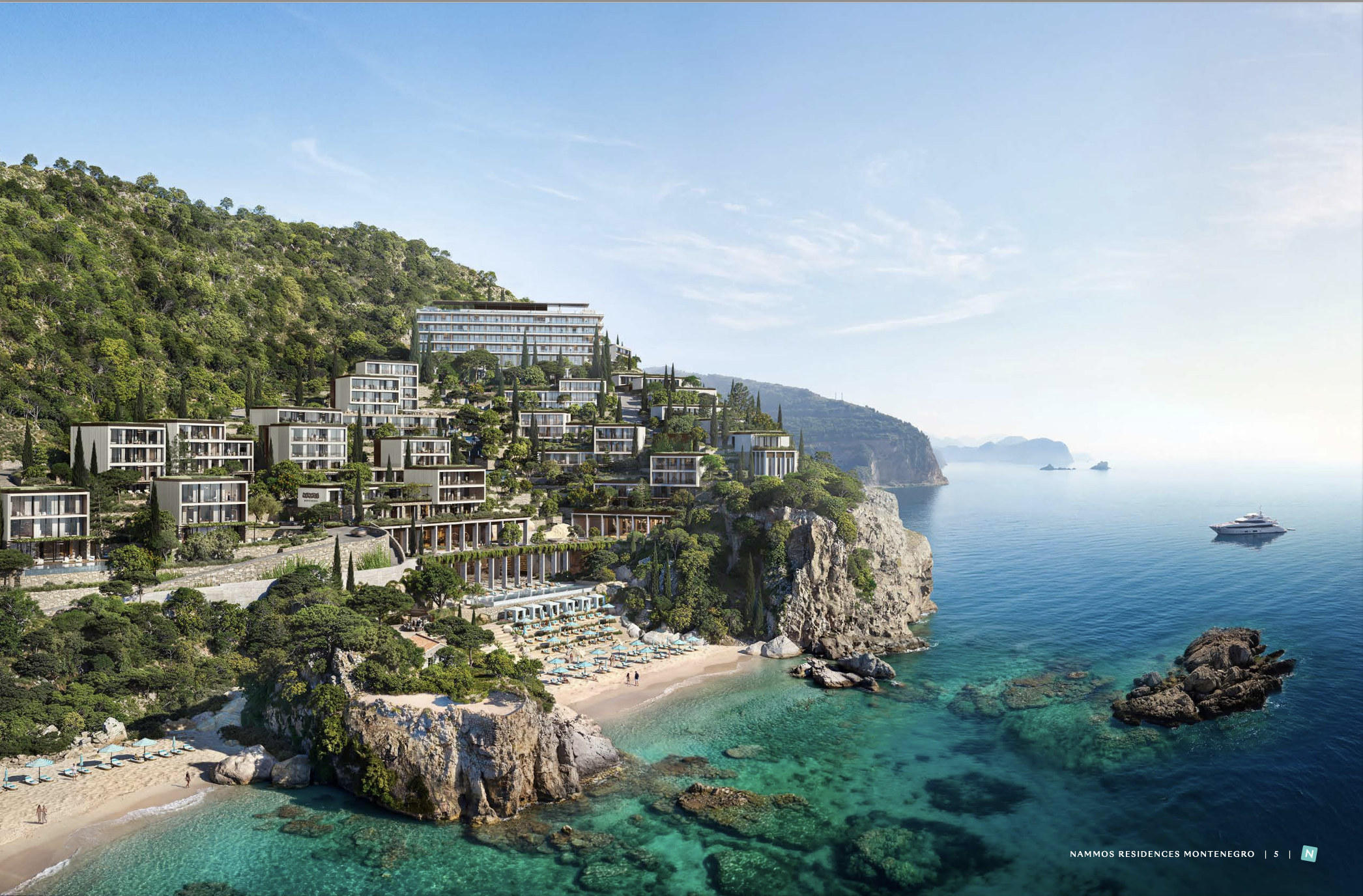 Masterplan rendering of the Nammos resort and residences
